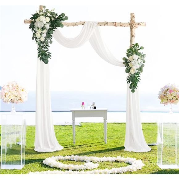 Artificial Wedding Arch Flowers Kit(Pack of3),with 26Ft White Color Wedding Arch - Picture 1 of 7